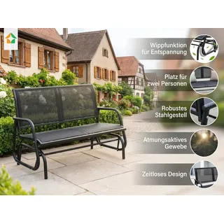prestige home Schaukelbank 120 x 70 x 83 cm Schwarz