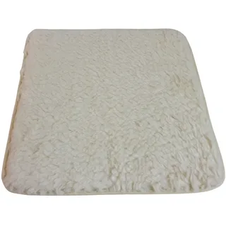 Sesua Lammflor Stuhlkissen Sitzkissen 38x38 Wolle Lammkissen Wollkissen (Creme)