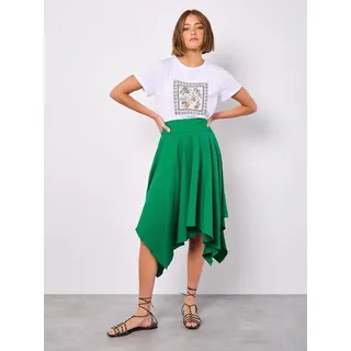 Stufenrock APRICOT "Hankyhem Skirt", Damen, Gr. S (36), grün, Obermaterial: 87% Viskose CV. 13% Polyamid PA., unifarben, Röcke, mit asymmetrischem Saum