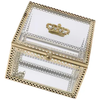 BESPORTBLE Box Box schmuckschatulle aus glas transparent Hochzeit dekorativ Anzeige storage boxes aufbwahrungs- schmuckkassette vorratsboxen Aufbewahrungsboxen Schmuckkästchen Golden