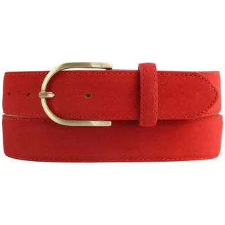 BELTINGER Ledergürtel Damen-Gürtel aus Veloursleder 3,5 cm - Velour-Ledergürtel für Damen 35 (1-St) rot 95 cm (Gesamtlänge 110 cm)
