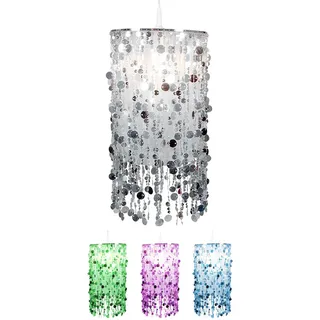 Hängelampe Pendelleuchte Kinderzimmer Wohnraum silber Fernbedienung RGB LED, Metall, 1x RGB LED warmweiß, DxH27x152 cm