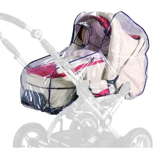 sunnybaby 13195 - Universal Regenverdeck, Regenschutz für Kinderwagen, Babywanne, Soft-Tragetasche | Kontaktfenster f. optimale Luftzirkulation | glasklar | schadstofffrei | Qualität: MADE in GERMANY