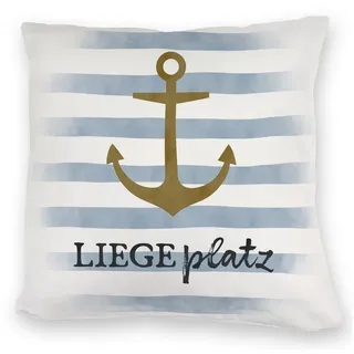 speecheese Dekokissen Anker Kuschelkissen mit Spruch Liegeplatz