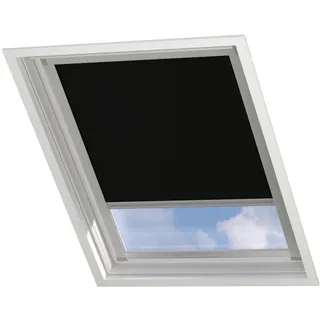 DTCH® Dachfenster verdunkelungsrollo für VELUX SK06 schwarz mit Führungsschiene, dachfenster Rollo, dachfenster verdunkelung, Rollo für dachfenster