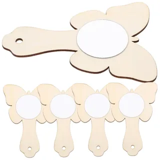 FOMIYES 10stücke Runder Holz Handspiegel Zum Bemalen Kleiner DIY Minispiegel Für Schreibtische Und Schminktische Handgefertigter Unbemalter Holzspiegel Als Bastelmaterial