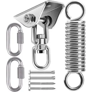 Deckenhaken Für Hängesessel Mit Feder, Hängematten-haken-set, Edelstahl, 360° Drehbare Deckenhalterung, Bis 450 Kg
