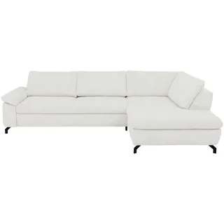Beldomo Style Ecksofa Sense, Creme, Natur, Metall, 3-Sitzer, Ottomane rechts, L-Form, 291x197 cm, Goldenes M, Typenauswahl, Fußauswahl, Stoffauswahl, seitenverkehrt erhältlich, individuell planbar, Wohnzimmer, Sofas & Couches, Wohnlandschaften, Ecksofas