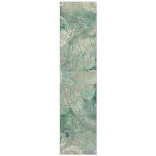 Bilderdepot24 Schiebegardine modern Flächenvorhang blickdicht Eisblumen (1 St), halbtransparent, Wohnzimmer große Flächengardine lichtdurchlässig für Klemm-System blau 60 cm x 250 cm