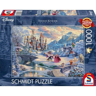 Schmidt Spiele - Disney, Die Schöne und das Biest, Zauberhafter Winterabend, Limited Christmas Editi