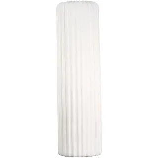 Gilde Casablanca Vase - Fjord - aus Keramik weiß matt mit Rillenstruktur H. 76 cm