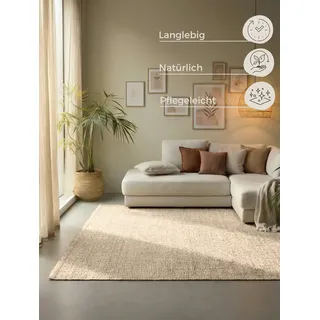 HANSE HOME Jaipur Juteteppich 80 x 150 cm Weiß