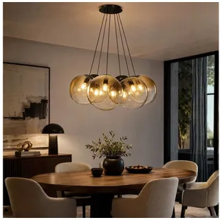 s.luce Pendelleuchte s.luce Orb Cluster Glas-Pendelleuchte 7-flammig 7x40cm Rauch