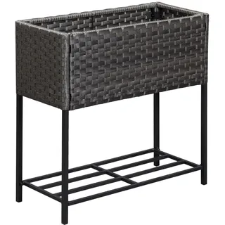 Outsunny Hochbeet mit Ablage 70 x 30 x 72 cm braun