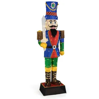 COSTWAY Weihnachtsfigur (1 St), Nussknacker Figur, LED Weihnachtsdeko, groß