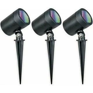 Müller-Licht Müller Licht tint Flores white+color LED Gartenspot, 3er-Set