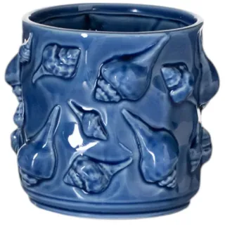 Vase MUSCHEL (DH 13.50x12 cm) - blau - DH 13.50x12 cm