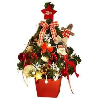 Mini-weihnachtsbaum Mit Beleuchtung, Schreibtischdekoration Mit Lichtern, Geschmückter Künstlicher Baum Als Weihnachtsgeschenk