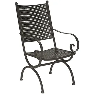 MBM 156123 Sessel Romeo Elegance hoch, 58 x 68 x 101 cm, Eisengestell marone, Flächenfarbe marone antik