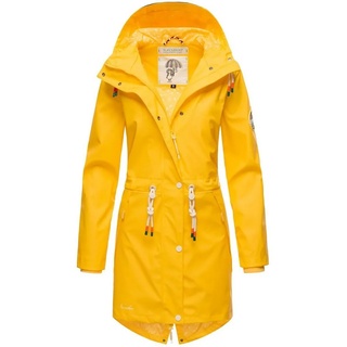 Navahoo Damen Übergangsjacke Regenmantel wasserdicht lang mit Kapuze Tropical Stormoo Yellow Gr. XS - XS