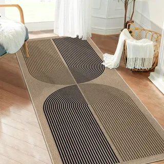 Capslpad Läufer Teppich für Eingangsbereich, 60 x 180 cm, rutschfest, für Flur, waschbar, Jute-Optik, Teppich, Küchenläufer, strapazierfähiger Bodenbereich, Teppichläufer für Wohnzimmer, Schlafzimmer