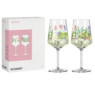 Ritzenhoff Cocktailglas Ritzenhoff Sommertau Hugo Cocktailglas 2er-Set Theresa Kuhlmann F26, Glas