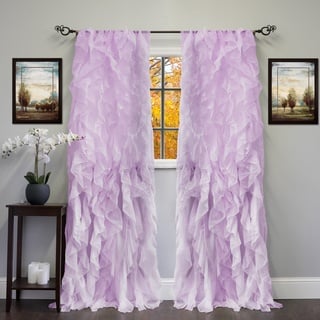 Sweet Home Collection Vorhang, Voile, vertikal, gerafft, 213 x 127 cm, 2 Stück. Shabby Chic 96" x 50" Lavendel