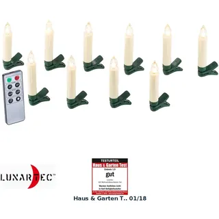 Lunartec Baumkerzen LED 10er-Set Weiß
