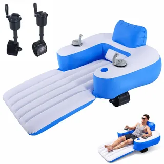 ErShangMao Motorisierter Pool-Schwimmring, Elektrischer Aufblasbarer Pool-Liege Mit 50-W-Motor, 360°-Antrieb, Getränkehalter, River Run-Schlauch Für Seen, Ruhige Flüsse Und Wassertage