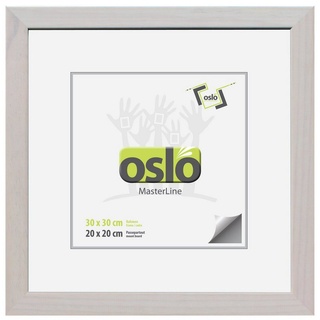 Oslo MasterLine Einzelrahmen »Bilderrahmen Holz massiv quadratisch FSC mit Glasscheibe«, 30 x 30 cm weiß gekalkt weiß 30 cm x 30 cm