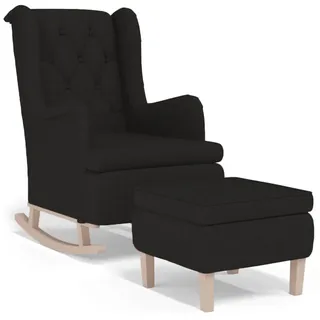vidaXL Schaukelsessel mit Hocker 91 x 100 x 91 cm Schwarz