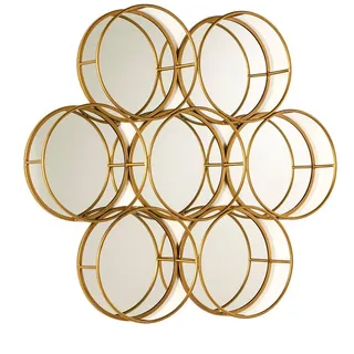 Cosy Home Ideas Wandspiegel Spiegel rund 7 Einzelspiegel Metall gold farbig, Wandspiegel goldfarben