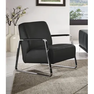 W.Schillig Cocktailsessel »quadroo Designsessel, Loungesessel«, mit bezogenen Armlehnen, Gestell in Chrom glänzend grau