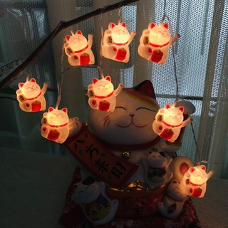 Riaxuebiy Glückliche Katze Saitenlichter, 5,4 Fuß 10 LEDs Süße Kätzchen Animal Lichterkette,Katzen Dekoratives Nachtlicht für Schlafzimmer Party Innen Weihnachts Dekoration (USB betrieben)
