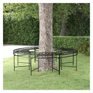 vidaXL Baumbank Halbrund 160 x 61 x 89 cm Grau