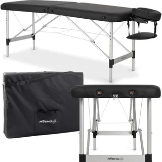 Habys Nina 2 Zonen Massageliege, Klappbar | Massagetisch, Kosmetikliege Tattooliege | 165 x 60 cm, Belastung bis 250 kg - Schwarz