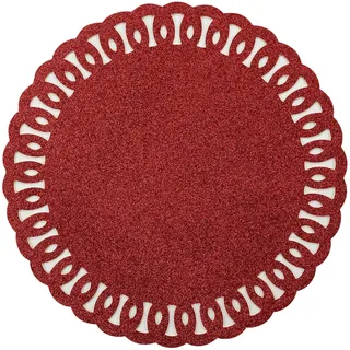 douceur d'intérieur, Platzset Ø 38 cm rote Girlande PVC durchbrochen Glitzer