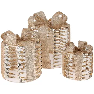 Home Styling Collection Led-Lichtdekoration, Gold, Metall, 25x30x25 cm, Dekoration, Weihnachtsdekoration