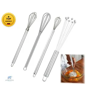 4 Stück Teiliges Schneebesen-Set Schneebesen Klein Rührbesen Whisk Rührblitz Ku