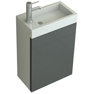 Bad-Set WC-Set Waschtisch Unterschrank Waschbecken SMC grau Badmöbel Badausstattung Badezimmerzubehör Badezimmer Aarau Jet-Line