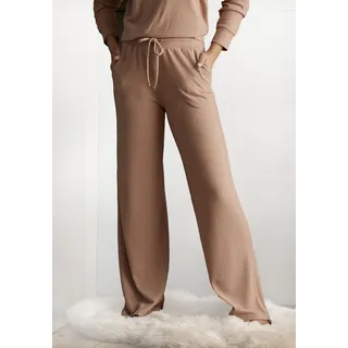 Loungehose LASCANA "-Relaxhose" Gr. 40/42, N-Gr, grau (taupe) Damen Hosen Homewear Hose Freizeithosen mit weitem Bein, Loungewear
