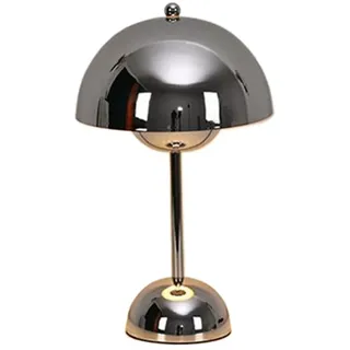Bammare Flowerpot Tischlampe, Kabellos Nachttischlampe, Touch Dimmbar Flower Bud Lamp mit 3 Helligkeitsmodi, 3600mAh Wiederaufladbare Schreibtischlampe für Schlafzimmer, Wohnzimmer,Silber
