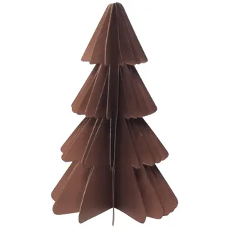 ZauberDeko Weihnachtsbaum Papierbaum Hell- oder Dunkelbraun Olive Grün Tannenbaum Weihnachtsdeko Deko 14,5cm Klein, Farbe:Dunkelbraun