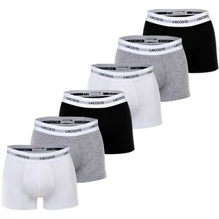 Lacoste Boxershorts Cotton Stretch Schwarz/Weiß/Grau XXL 6er Pack