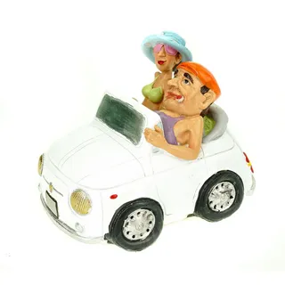 Udo Schmidt Urlaubs-Pärchen im Auto Sparschwein 14 cm