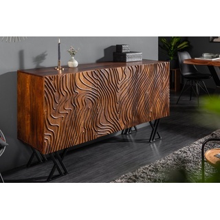 riess-ambiente Sideboard FLUID 160cm braun, Massivholz · Metall · Kommode · aufwändige Front · Wohnzimmer braun