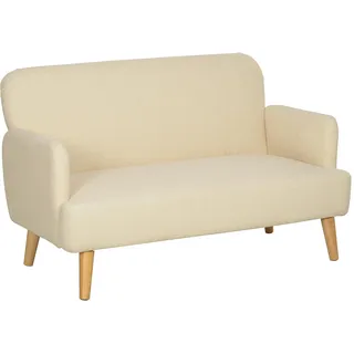 Homcom Couch Samt 2-Sitzer Creme