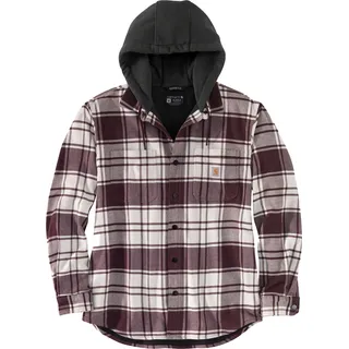 Carhartt Flannel-Fleece, Kapuzen-Hemd/Jacke - Grau/Dunkelgrau (Elm) - L