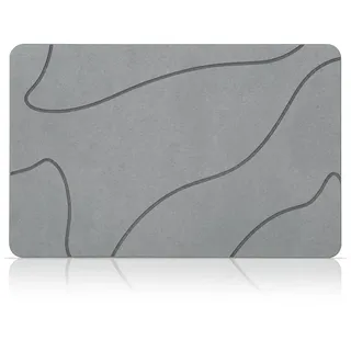 NAYAHOSE Kieselgur Badematte rutschfest, Duschvorleger Badvorleger Schnell Trocknend 100% Natürlich Stein Bodenmatte, Bad Matte 60x39cm Super Saugfähig Badezimmermatte Badezimmerteppich