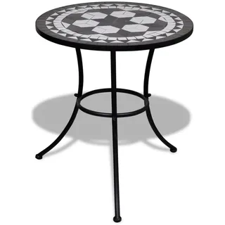 vidaXL Bistrotisch Ø 60 x 70 cm schwarz/weiß